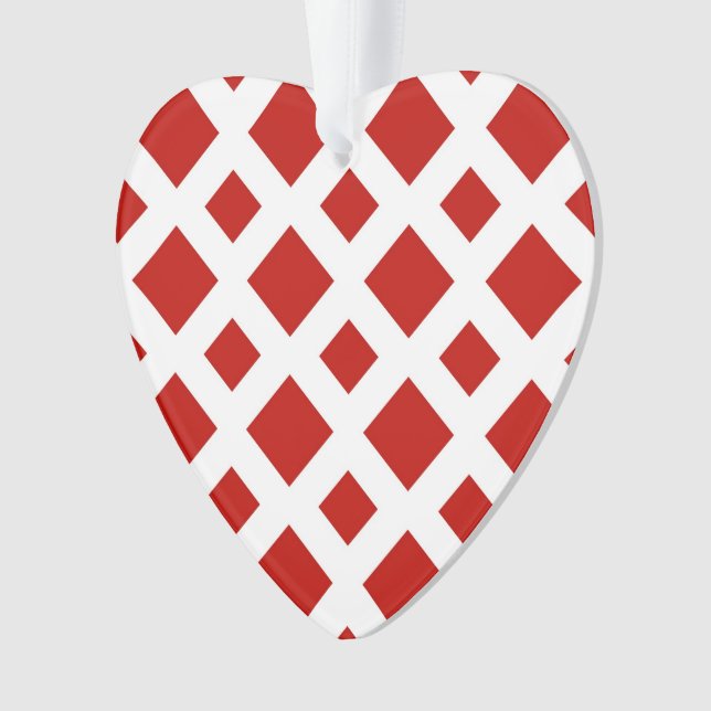 Red Diamonds on White Ornament (Vorderseite)