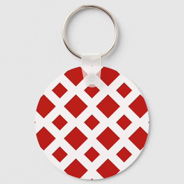 Red Diamonds on White Schlüsselanhänger (Vorderseite)