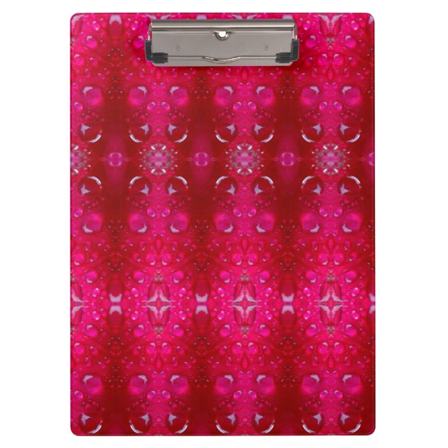 Red Dianthus Ikat 4 Klemmbrett (Vorderseite)