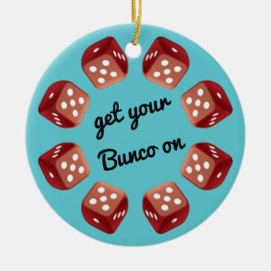 Red Dice Circle - Fügen Sie Ihre eigene Nachricht  Keramikornament