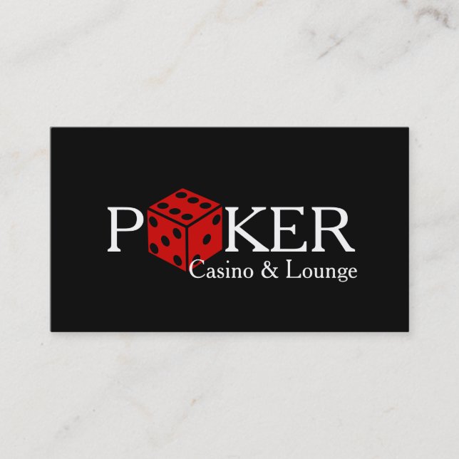 Red Dice Poker Casino Business Card Visitenkarte (Vorderseite)