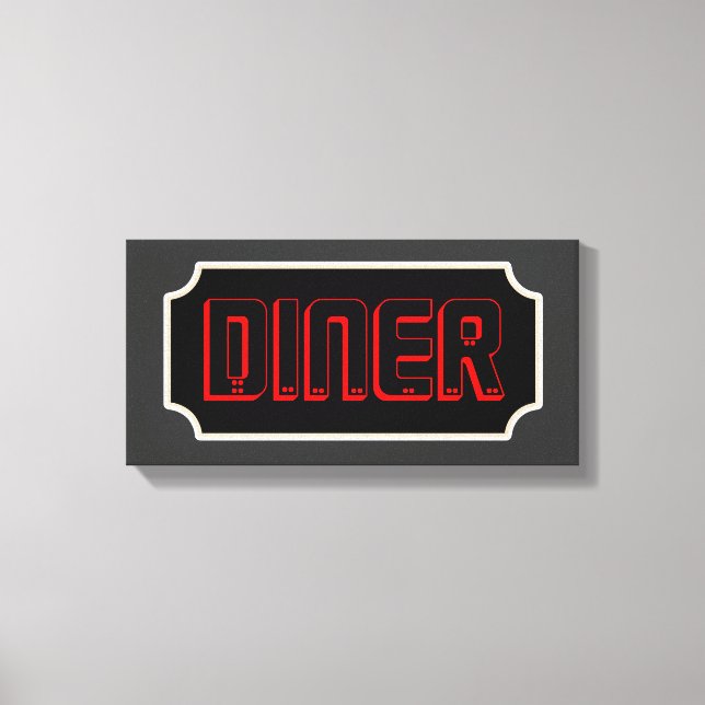 Red Diner Sign Leinwand (Vorderseite)