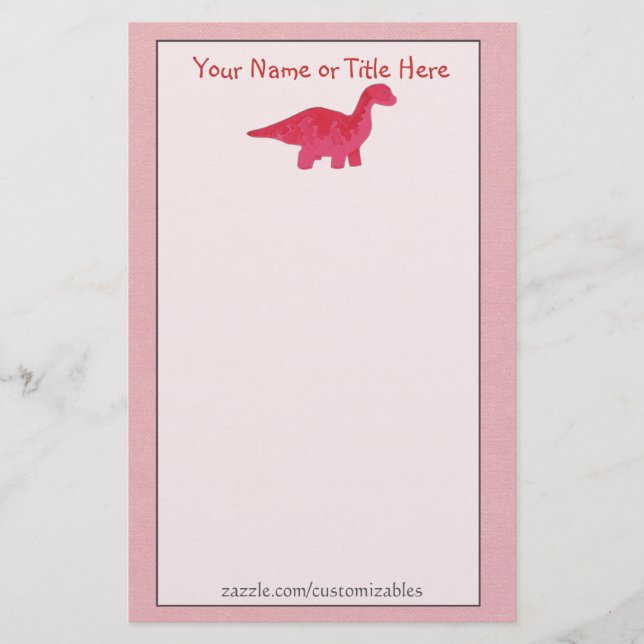 Red Dino Stationery Briefpapier (Vorderseite)