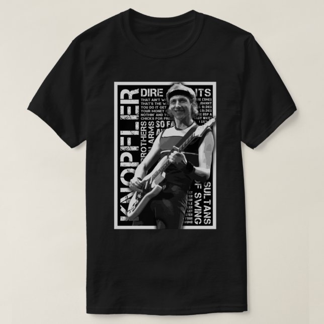 Red Dire Straits Guitar T-Shirt (Design vorne)
