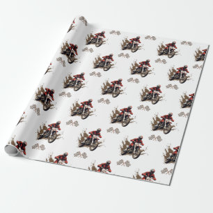 Red Dirt Bike Birthday Wrapping Paper Geschenkpapier