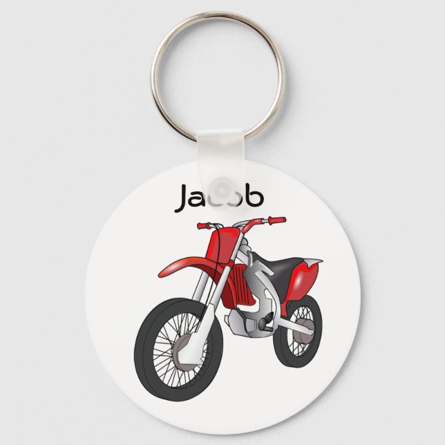 Red Dirt Bike Motorcycle Keychain Schlüsselanhänger (Vorderseite)