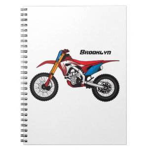 Red dirt bike motorcycle notizblock