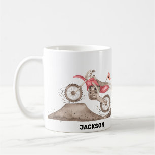 Red Dirt Bike Thema individuelle Name Tasse