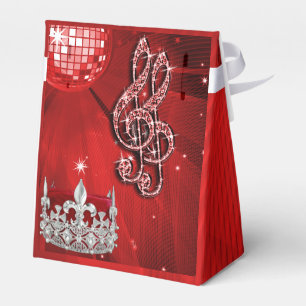 Red Disco Ball, Musiknoten und Crown Gevor Box Geschenkschachtel