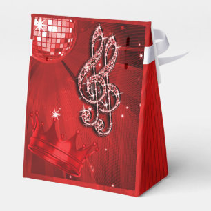 Red Disco Ball, Musiknoten und Crown Gevor Box Geschenkschachtel