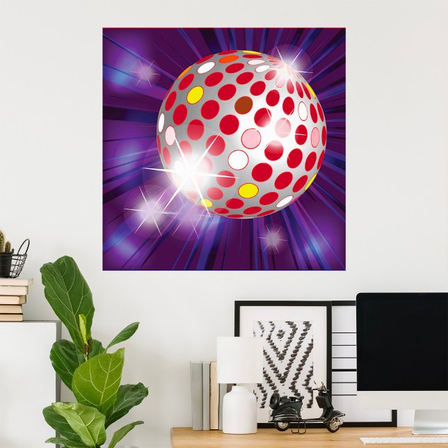Red Disco Ball Poster (Von Creator hochgeladen)