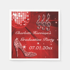 Red Disco Ball und Sparkone Heelses Abschluss Serviette