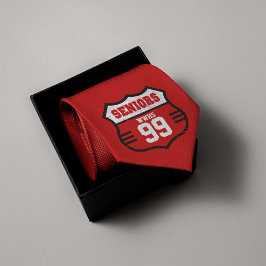 Red Distressed Seniors Road Sign Krawatte