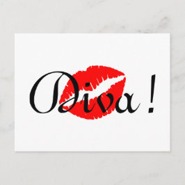 Red Diva Kiss Postkarte