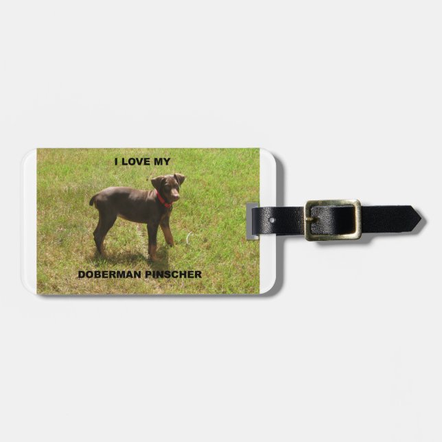 Red_doberman_Liebe w pic Gepäckanhänger (Vorderseite horizontal)