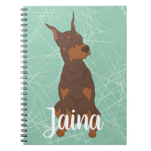 Red Doberman Pinscher Notizblock