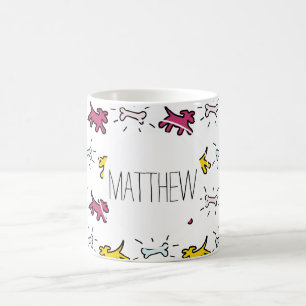 Red Dog Bone Graffiti Style Personalisiert Name Ta Tasse