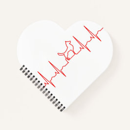 Red Dog Heartbeat Notebook Notizbuch