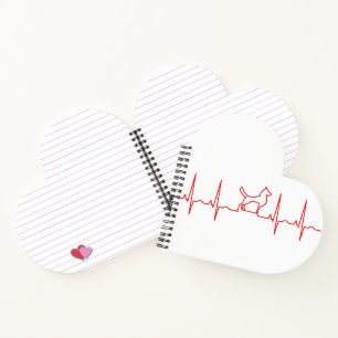 Red Dog Heartbeat Notebook Notizbuch
