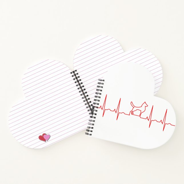 Red Dog Heartbeat Notebook Notizbuch (Innenseite)