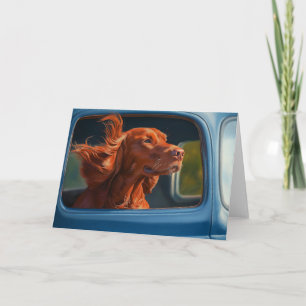 Red Dog Landschaftliche Autofahrt Kunstdrucken Karte