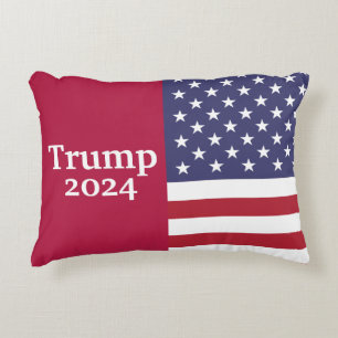 Red Donald Trump 2024 Amerikanische Flagge Dekokissen