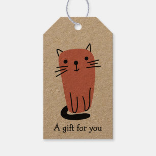 Red Doodle Cat Geschenk für Sie maßgeschneidert Geschenkanhänger