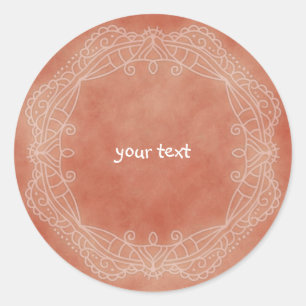 Red Doodle Design Runder Aufkleber