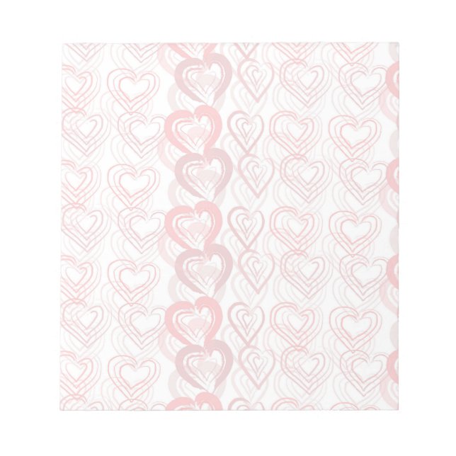 Red Doodle Hearts Pattern Notizblock (Vorderseite)