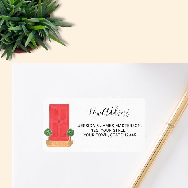 Red Door New Address Adressaufkleber (Von Creator hochgeladen)