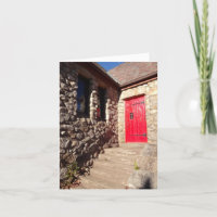 Red Door on Stone Church Inspiration Card