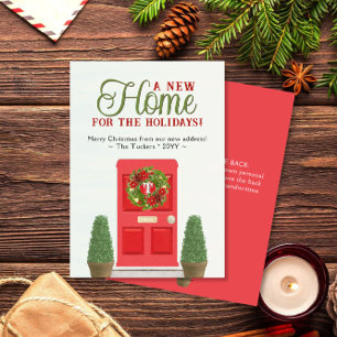 Red Door & Topiaries Wasserfarbenfrohe Weihnachtsg Feiertagskarte