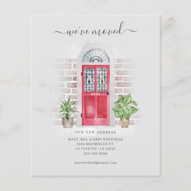 Red Door Wir haben Adressenverschiebung Ankündigun Flyer (Vorne)