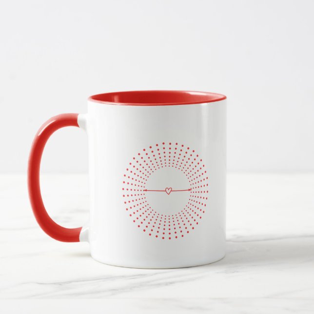 Red Dot Circle Moderne Kunst Tasse (Links)