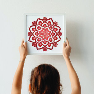 Red Dot Mandala Poster