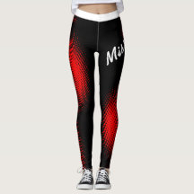 Red Dot Muster mit Name in Large Script auf BLACK