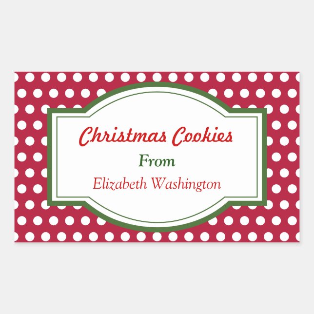 Red Dots Weihnachtsgebäck Geschenk Aufkleber (Vorderseite)