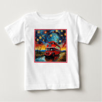 Red Double Decker Bus bei einer starren Nacht,