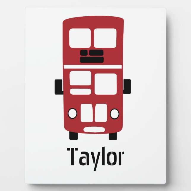 Red Double decker bus custom plaque Fotoplatte (Vorderseite)