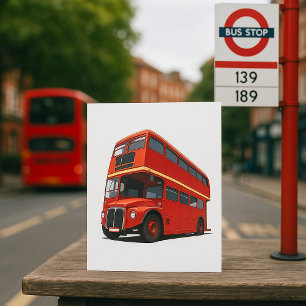 Red Double Decker Bus Einladungen