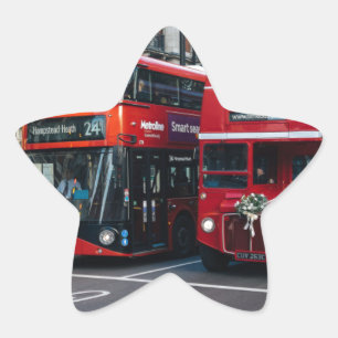 Red Double Decker Buses Stern-Aufkleber