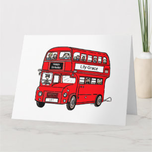 Red Double Decker London Bus Geburtstagskarte Karte