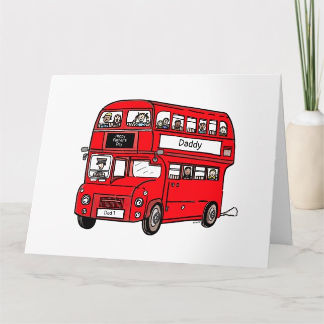 Red Double Decker London Bus Vatertag Card Karte (Vorderseite)