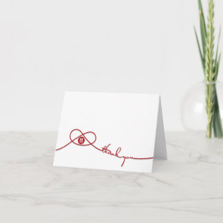 Red Double Happiness Knot Wedding Danke Card