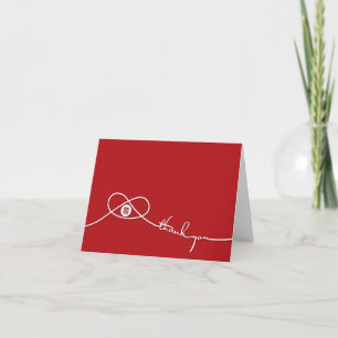 Red Double Happiness Knot Wedding Danke Card