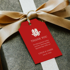 Red Double Happy Chinesische Kalligraphie asian Geschenkanhänger