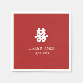 Red Double Happy Chinesische Kalligraphie asian Serviette