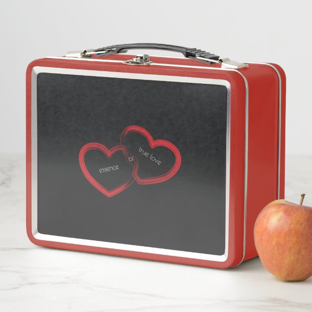 Red Double Heart Metall Brotdose (Beispiel)