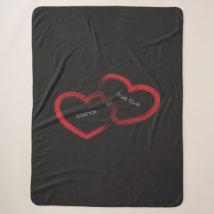 Red Double Heart Sherpa Blanket Sherpadecke