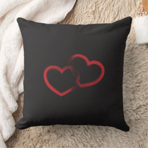 Red Double Heart Throw Kissen
